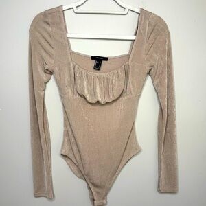 Corset Style Bodysuit  Tan Size Small